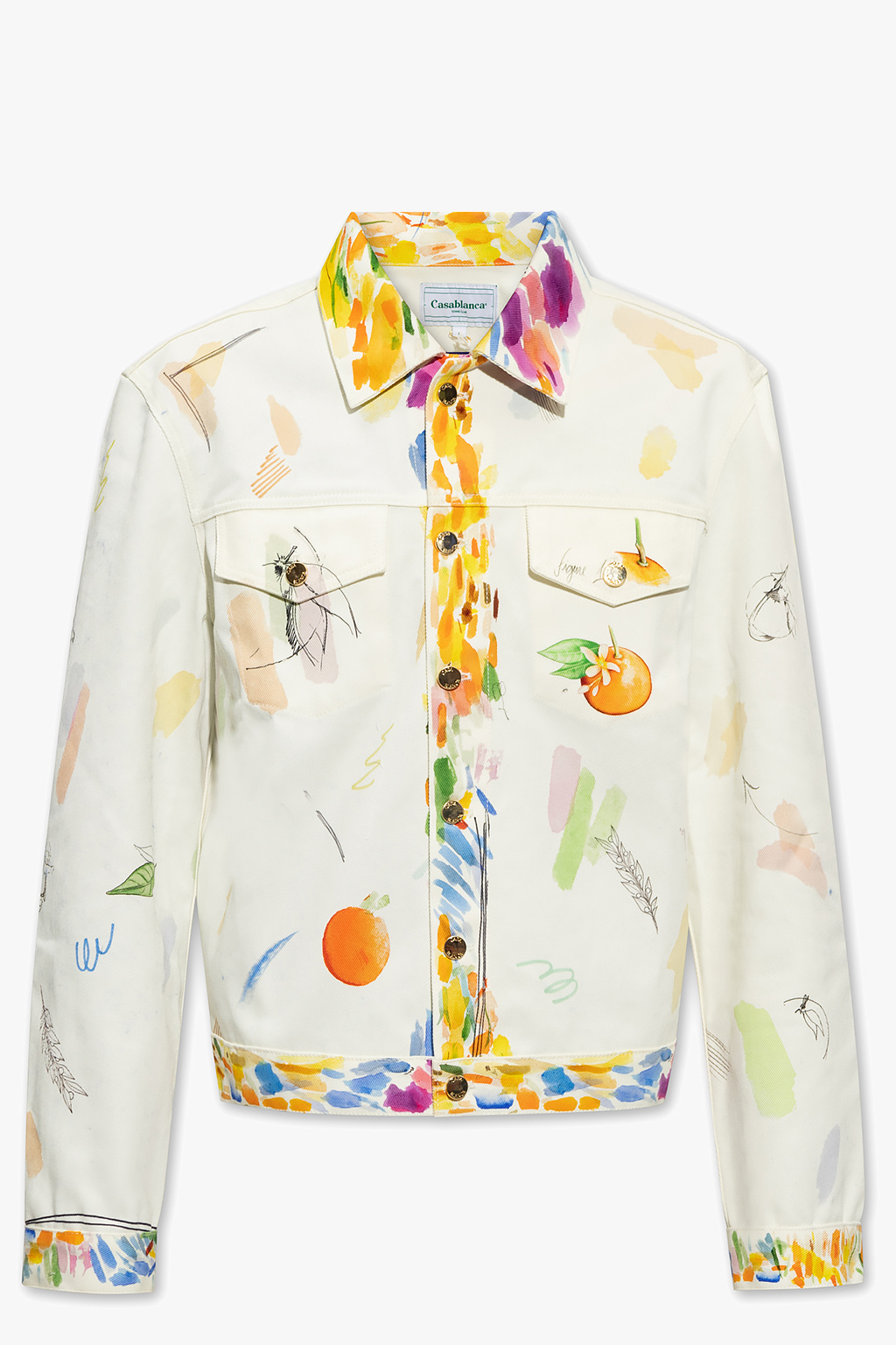 Cream Patterned denim jacket alexander Casablanca